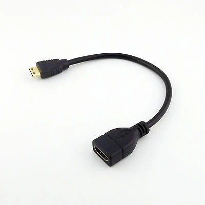 1x Mini HDMI Male Plug to HDMI Female Converter Adapter Cable Cord HDTV HD 1080P - Image 1 of 4