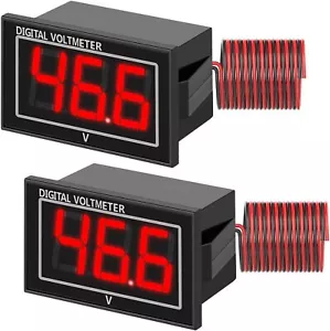 2PCS LED DC Digital Voltage Meter Panel High Precision Waterproof Voltmeter - Picture 1 of 9