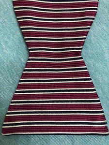 Cravatta Brooks Brothers 100% seta rosso rubino a righe regolabile fiocco Preppy nuova senza etichette - Foto 1 di 4