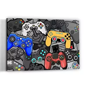 Game Controller Canvas Prints, Children's Playroom Game Room Wall Art, Boy Room - Picture 1 of 5