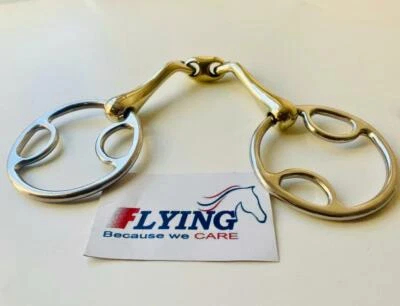 FLYING HORSE Wilkie Bevel Verbindend abgewinkelte Trense Pferdesbit mit GS Lutschtablette (kostenlose P & P)