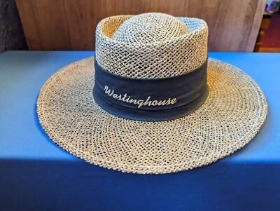 Vtg man's straw hat WESTINGHOUSE one size fits all, unworn, Made in U.S.A. - Image 1 of 4