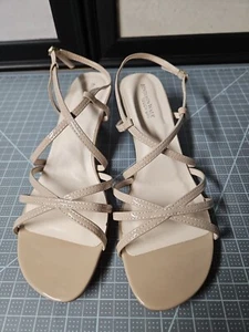 Touch Ups Women's Eileen Nude Patent leather Sz 10M slingback strappy low heel - Picture 1 of 16