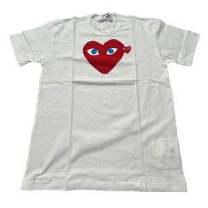 NWT CDG COMME DES GARCONS HEART SHIRT XL BLUE EYES WHITE SHORT SLEEVE TEE (8) - Picture 1 of 6