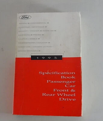 Libro De Tablas Ford Mustang, Thunderbird / Lincoln Continental Etc. Mj. 1995 - Imagen 1 de 2