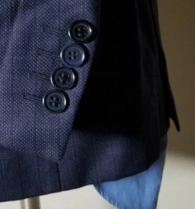 CANALI 1934 Blue On Black Striped wool Tweed Full-Canvas Jacket Blazer 50C 40S - Foto 1 di 10