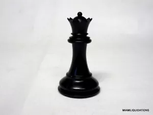 3 1/8" QUEEN black chess piece 2.3oz weighted quality plastic Excalibur - Picture 1 of 2