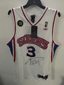 Allen Iverson Signed Custom White NBA Authentic Jersey PSA Inscription ROY - Picture 1 of 5
