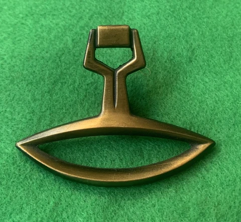 60’s Brass Antique Cabinet Knob drawer pull Atomic Mid Century Modern 1”centers Cover