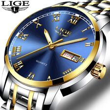 Reloj Relogio Para Hombre Plata Oro y Azul de Caballero Deportivos Relojes Fino