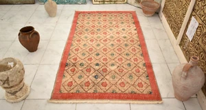 Vintage Turkish Rug 38'' x 70'' Hand-knotted Oushak Rug Organic Wool Area Rug - Picture 1 of 12