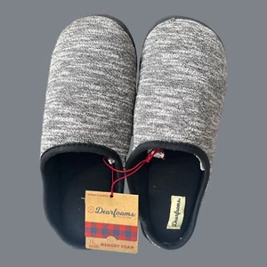 Dearfoams Women Slip On Closed Slippers Memory Foam Up Gray Black Size XL 11/12 - Picture 1 of 14