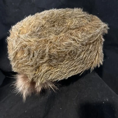 Real Coon Skin Hat Cap Faux Fur Raccoon Kids Vintage Rare - Image 1 of 4