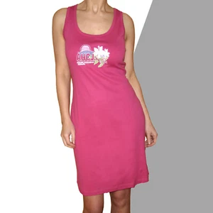 genial Sommerkleid Kleid Gr.38/40 100% Cotton Shirtkleid Jersey Pink Aloha-Druck - Bild 1 von 2
