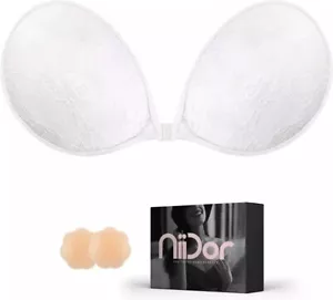 Niidor Adhesive Bra Strapless Sticky Invisible Push up Silicone Bra for C Cup - Picture 1 of 8