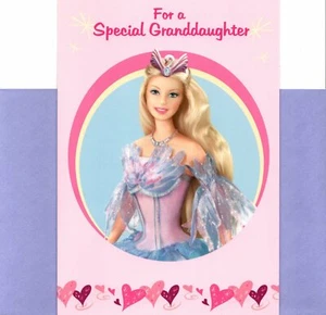 Happy Valentine's Day Special Granddaughter Barbie Purple Gown Hallmark Card - Picture 1 of 3