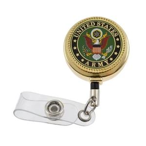 US Army Soldat Military Retractable Security ID Card Holder Badge Reel - Bild 1 von 4