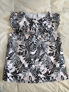 Janie And Jack Girls Ruffle Sleeveless Bib Top Tropical Floral Size 10 NEW - Picture 1 of 8
