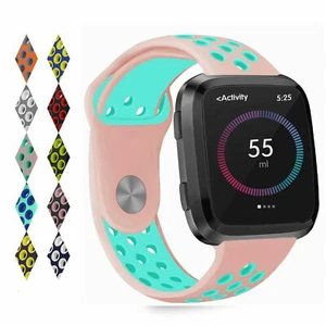 For Fitbit Versa 1 2/Lite /SE Sport Silicone Strap Breathable Wrist Watch Bands - Picture 1 of 30