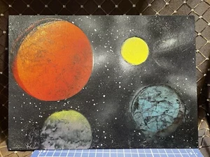 "Deep Spaces" Original Weltraumgemälde Terry Rosler 10x14 Faserplatte - Bild 1 von 9