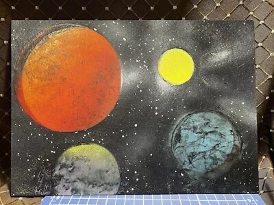 “Deep Spaces” Original Space Painting Terry Rosler 10x14 Fiberboard - Image 1 of 4