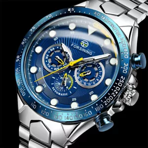 NEU Automatik Mechanisch Edelstahl Kalender Datum Top Herren Sport Armbanduhr - Bild 1 von 18