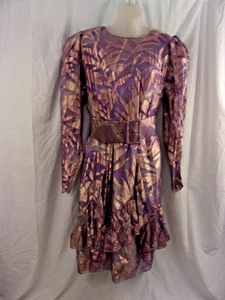 Vintage 1980s Tarquin Ebker Elizabeth Arden Salon Lilac Silk Crepe Dress Med VGC - Picture 1 of 10