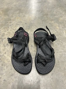 CHACO Zong Strappy Sandals With Toe Loop Vibram Sole Women's Sz 5 Black 1297847 - Picture 1 of 6