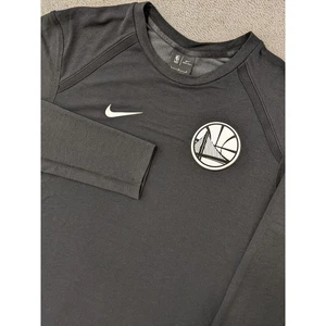 Nike Golden State Warriors NBA Long Sleeve Shirt Training Top Black Mens Large - Picture 1 of 15