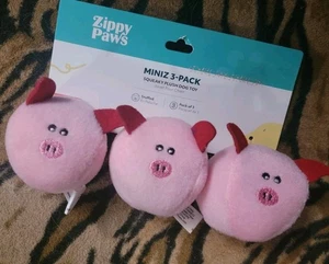 Zippypaws Pink Pig Squeaky Mini 3 Pk Dog Toy Set New Ea. - Picture 1 of 2
