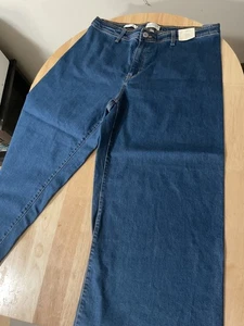 Women High Rise Waist Sailor Wide Leg 90s Y2K Blue Jeans Universal Thread Sz 17 - Picture 1 of 11