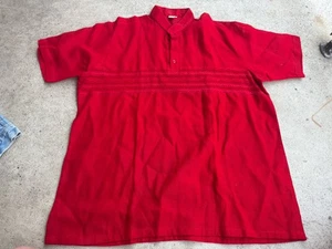 Camicia leggera rossa vintage uomo Artésania Blanco taglia 44! 100% Algodon!!!! - Foto 1 di 10