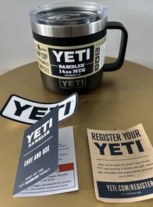 Yeti 14 oz Rambler Mug With Magslider Lid Black NEW - Picture 1 of 10