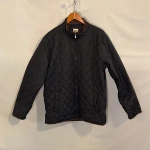 Peter Millar Quilted Jacket Men's Large Black Brown Suffolk Travel Coat Puffer - Picture 1 of 10
