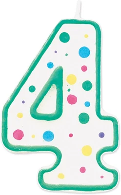 Vela numérica W91-04, 3 pulgadas por 1,5 pulgadas, n.º 4, verde, paquete de 1 Foto 1 de 4