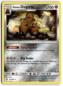 Pokemon TCG Alolan Dugtrio 87/149 Sun & Moon Base Set Holo Rare - Picture 1 of 1