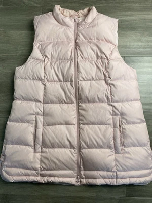 J Jill Down Puffer Jacket Womens Xl Pink Quilted Full Zip Lined Vest - Image 1 of 4