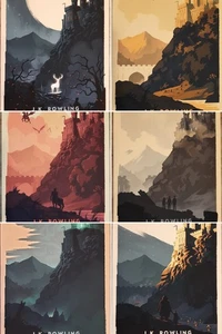 Harry Potter Full 7 Poster Set Olly Moss Matching (#803) Original 2016 Edition - Picture 1 of 12