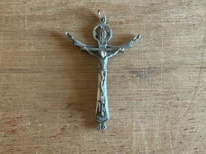 Dreifaltigkeit Kruzifix Anhänger Vater Sohn Heiliger Geist Roma Italien 1-3/4x2-1/8 Vintage - Bild 1 von 24