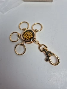  Neu aus altem Lagerbestand goldfarbener Schlüsselanhänger Blumenmuster Schlüsselring Schnallen NY mehrere abnehmbare - Bild 1 von 7