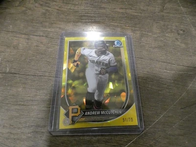 Bowman 2025 cromo zafiro Andrew McCutchen amarillo/75 Pittsburgh Pirates Foto 1 de 4