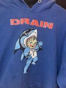 DRAIN Band Shark Baby Hoodie Large Blue - Picture 1 of 5