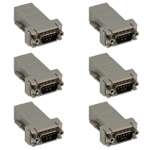 6x DB9 9 Pin RS232 Serial Port Male to RJ45 Network Adapter Modular Preassembled - Picture 1 of 1