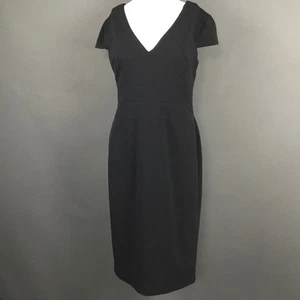 Donna Morgan Damen schwarz V-Ausschnitt Kurzarm Etuikleid Größe 8 - Bild 1 von 12