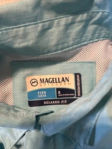 Magellan Outdoors Fish Gear feuchtigkeitsableitendes entspanntes Shirt grün weiß Größe Small - Bild 1 von 7