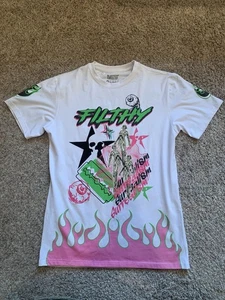 Bleecker & Mercer Graphic Shirt Mens Medium White Short Sleeve Filthy Surrealism - Picture 1 of 9