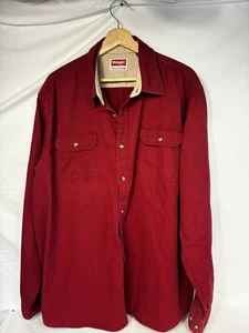 Wrangler Premium Quality Red Western Button Up 100% Cotton Shirt Men's XL - Picture 1 of 5