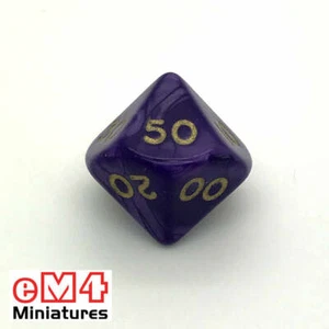 Pearl Purple D10 (00-90) Poly Dice - Imagen 1 de 1