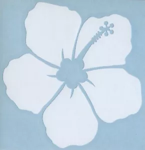 Calcomanía de vinilo mediana con flor de hibisco blanca, 3,5" x 3,5", duradera, flexible - Imagen 1 de 8