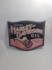 Harley-Davidson Genuine Motor Oil Wooden 3D Advertising Sign 22" x 19" Wall Hang - Foto 1 di 13